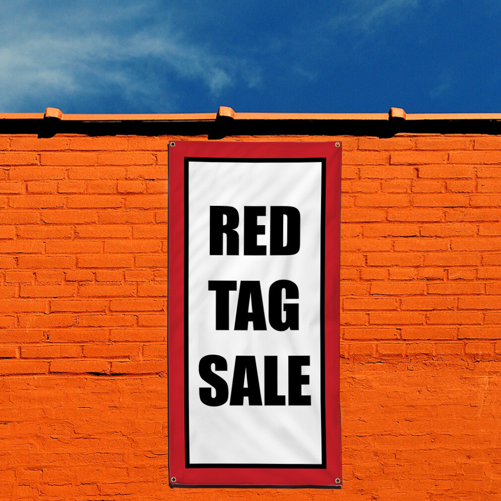 Vertical Vinyl Banner Multiple Sizes Red Tag Deal Promotion Business Business