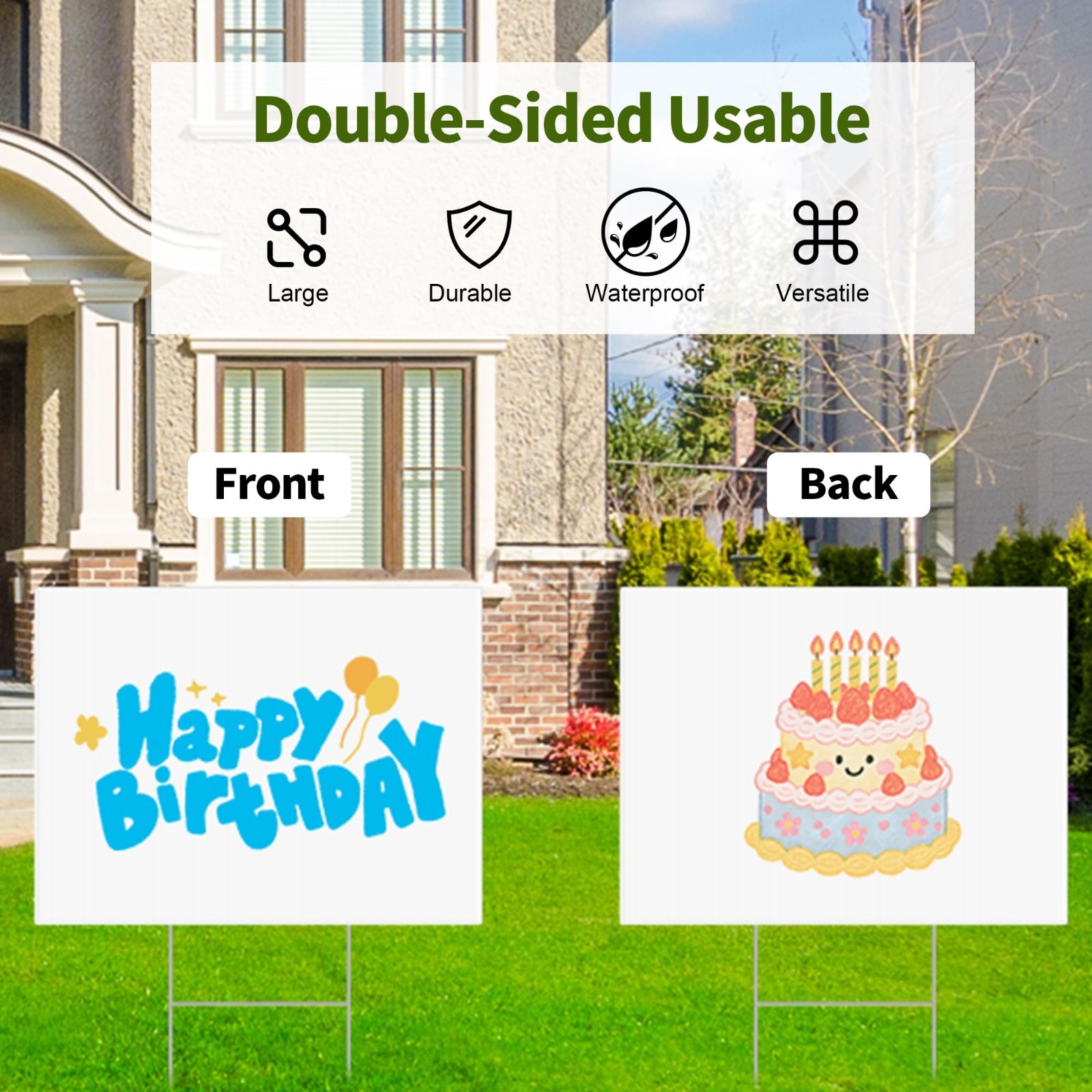 25 Pack Large Blank Yard Signs 24×18&Prime; with Metal Stakes – Waterproof Lawn Poster