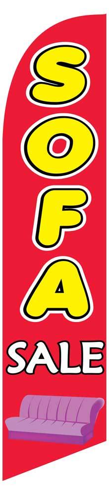 Windless Sofa Sale Red Yellow Swooper Flag Advertising Sign 2.5’ Wide Banner Onl