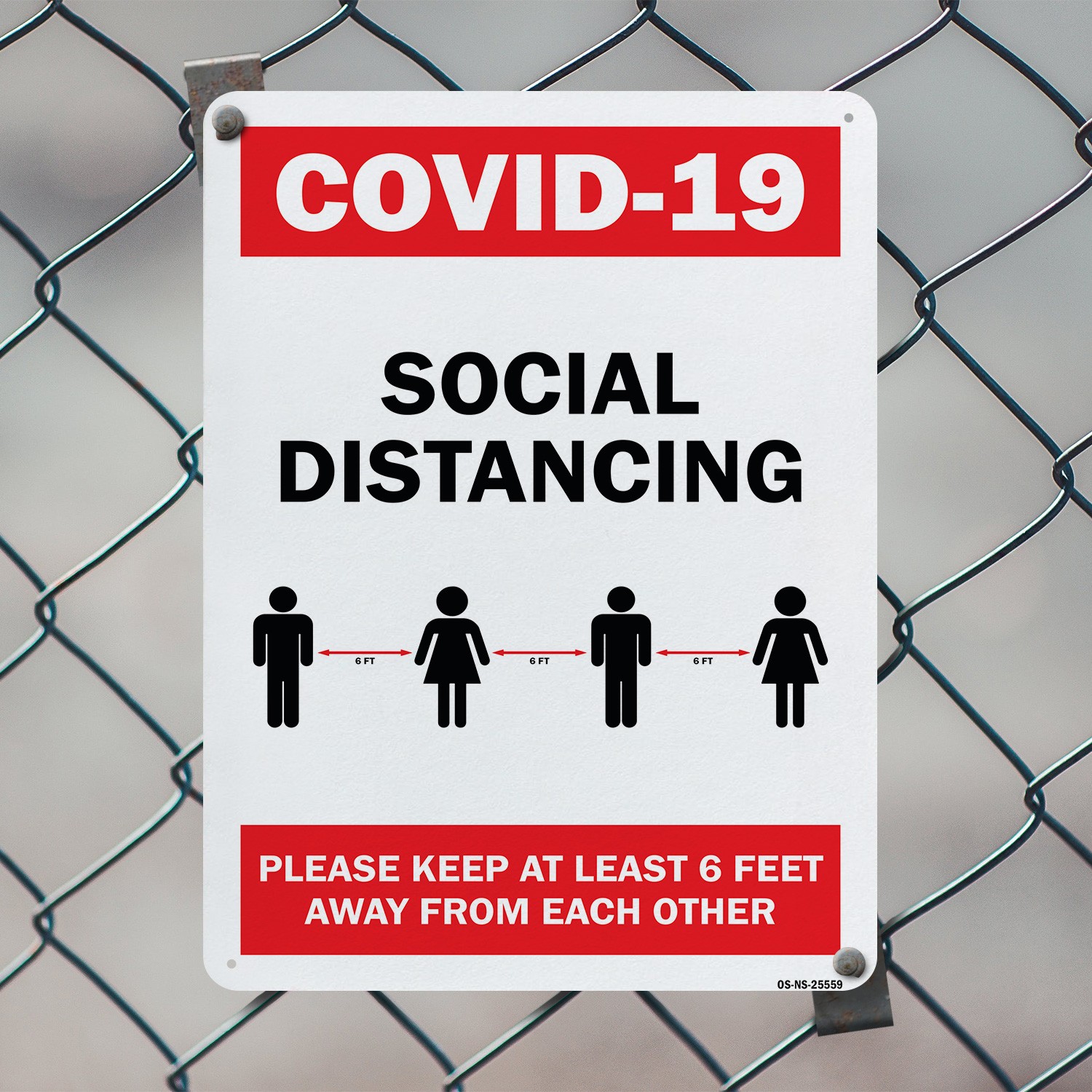 COVID-19 Social Distancing Please Keep 6 Feet Away Public Safety Sign 5/10 Pack