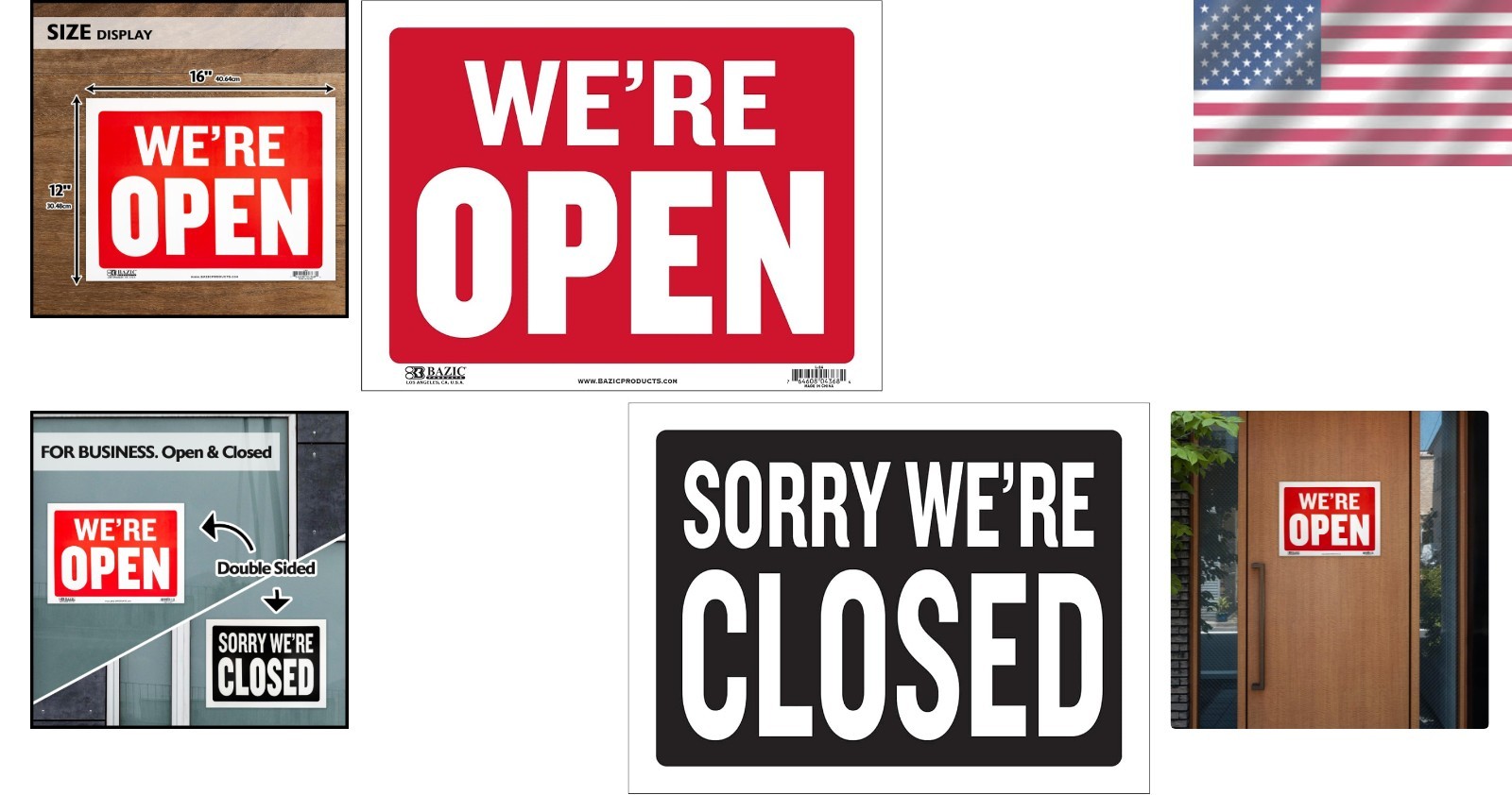 Weather-Resistant 12×16 Open Closed Sign for Shops & Offices – Easy Mount