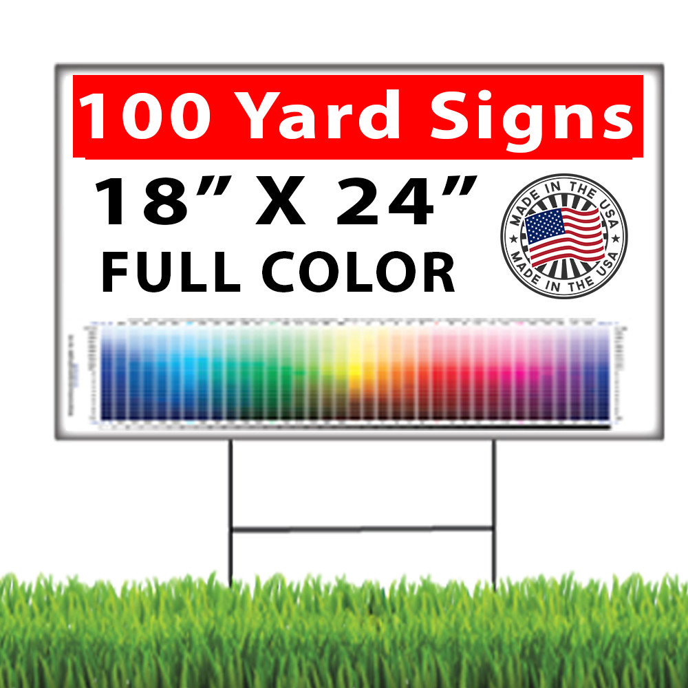100 18×24 Full Color, Double Sided Custom Yard Signs SUPER Fast Turnaround