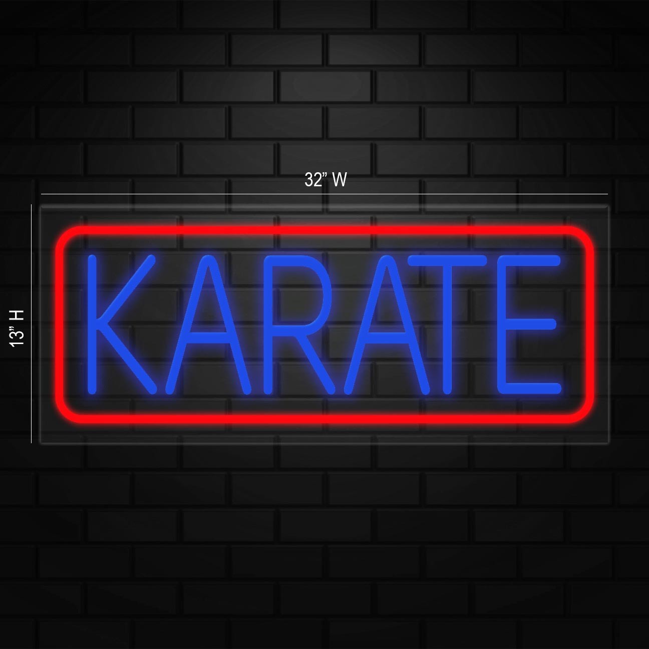 Karate Sign for Business Displays | LED Flex Neon | 32&Prime;W x 13&Prime;H x 1&Prime;D