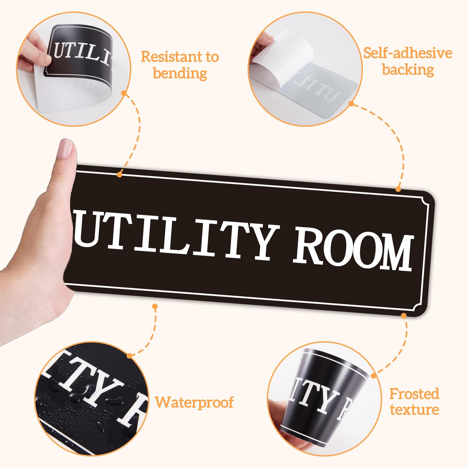Utility Room Sign Sticker for Business and Home，Self-adhesive Utility Closet …