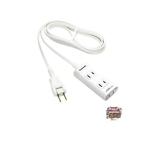 NEW Panasonic The Tap Q 3-outlet power strip with snap caps and 2m cord white