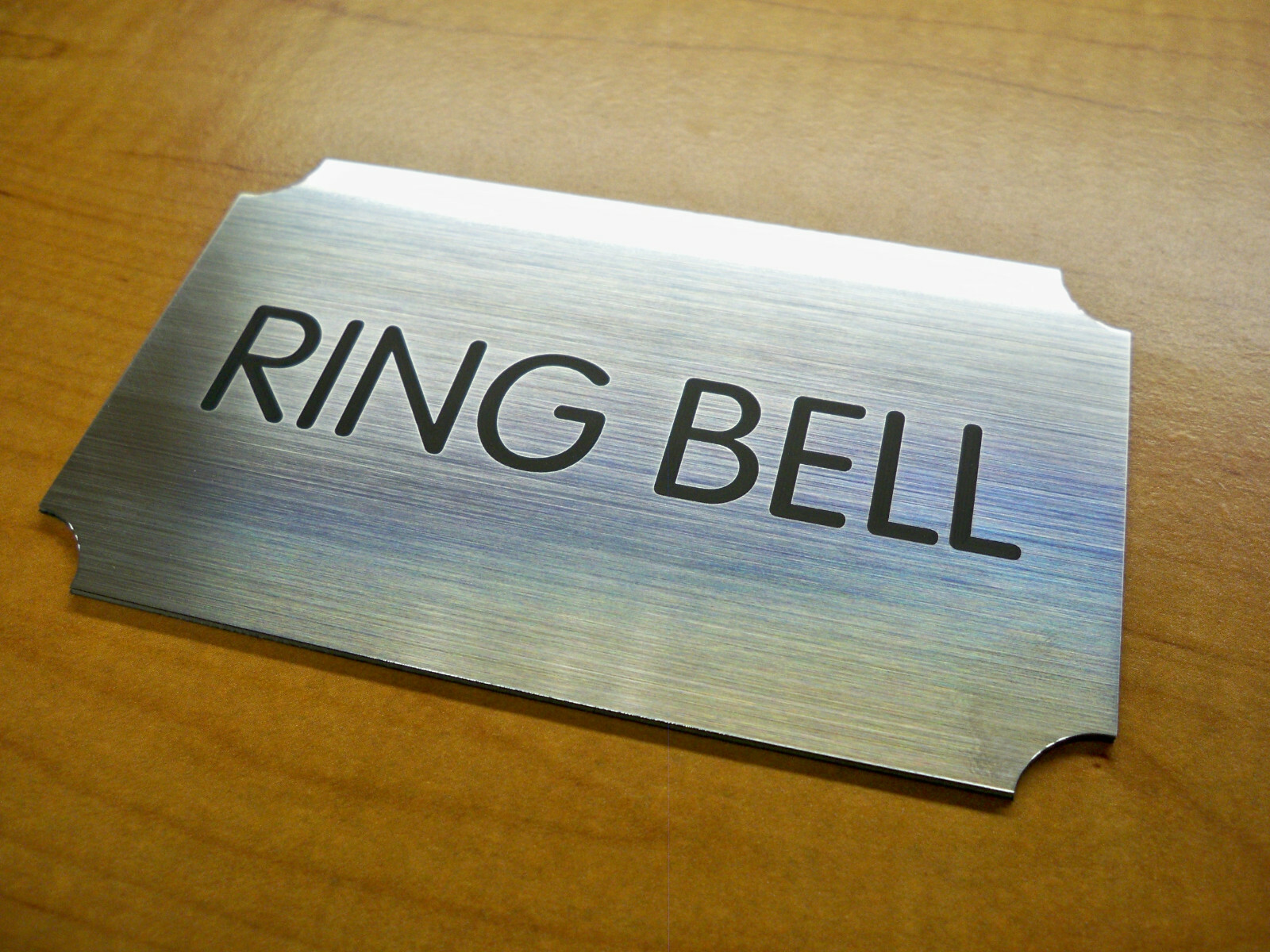 Custom Engraved Brushed Silver 3×5 Office Wall Sign Small Business Door Plaque