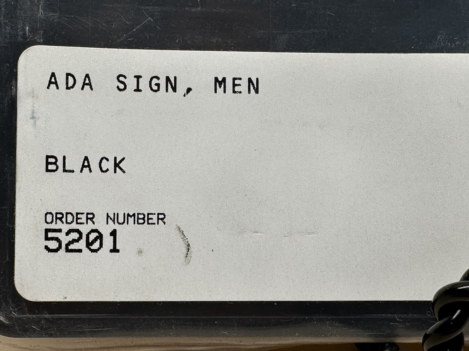 VTG NEW Men&rsquo;s Restroom Sign by Impact #5201, 8×8 ADA Black with Tactile/Braille