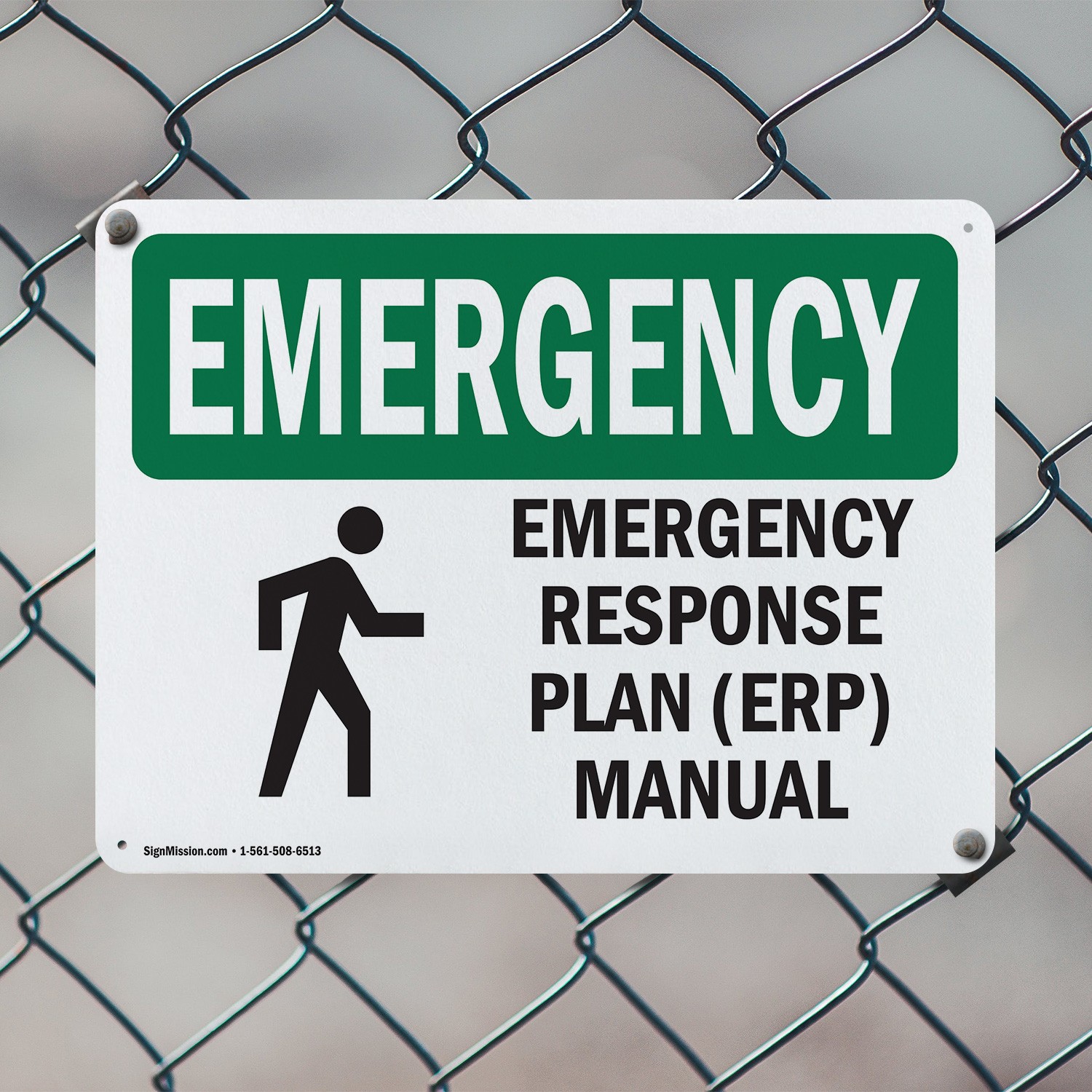 (2 Pack) Response Plan (ERP) Manual With Symbol OSHA Emergency Sign Decal Metal