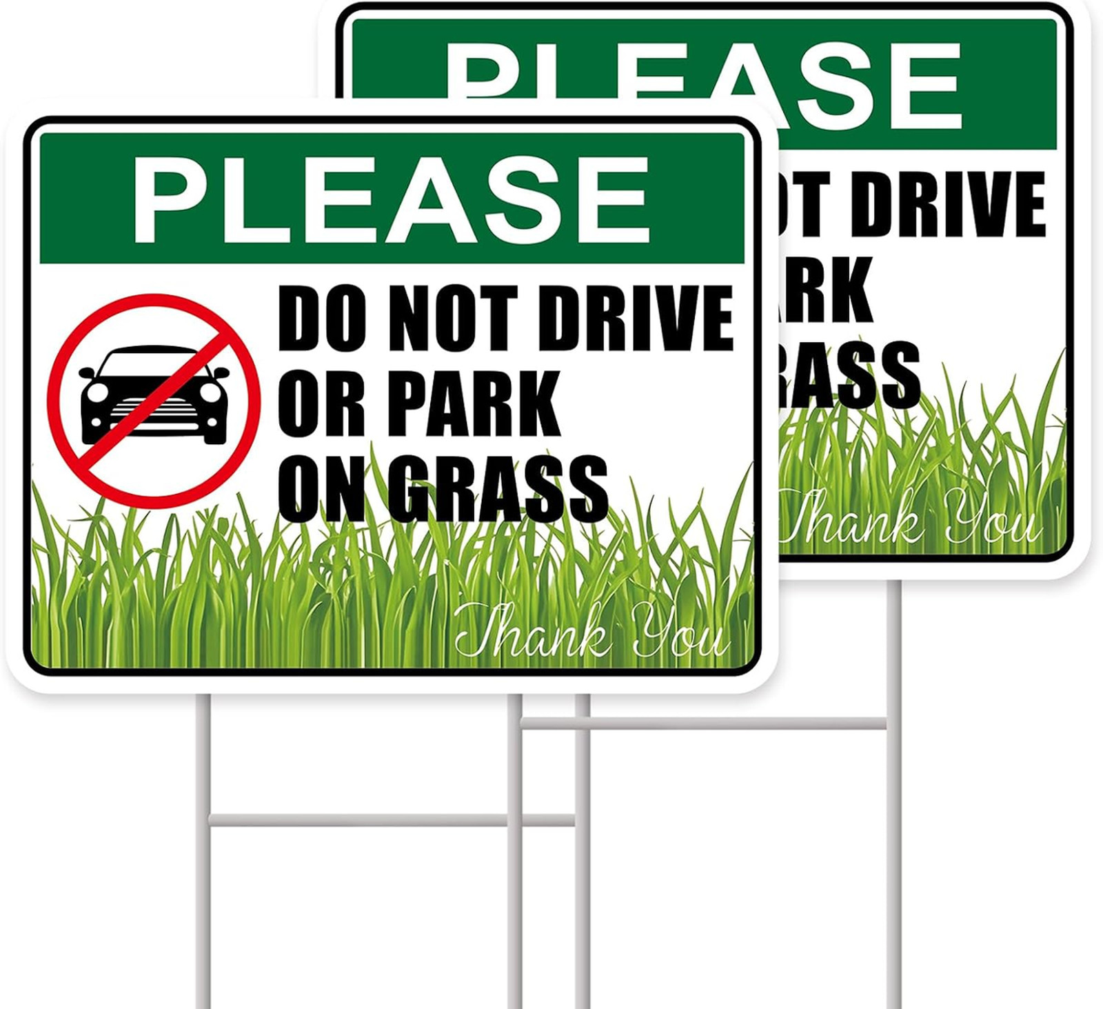 No Parking Signs With Stakes 13×10 Inches Double Sided Corrugated Plastic