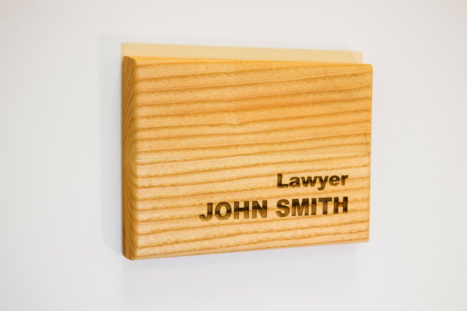 Wooden door sign with custom engraving in various sizes, nameplate wood personal