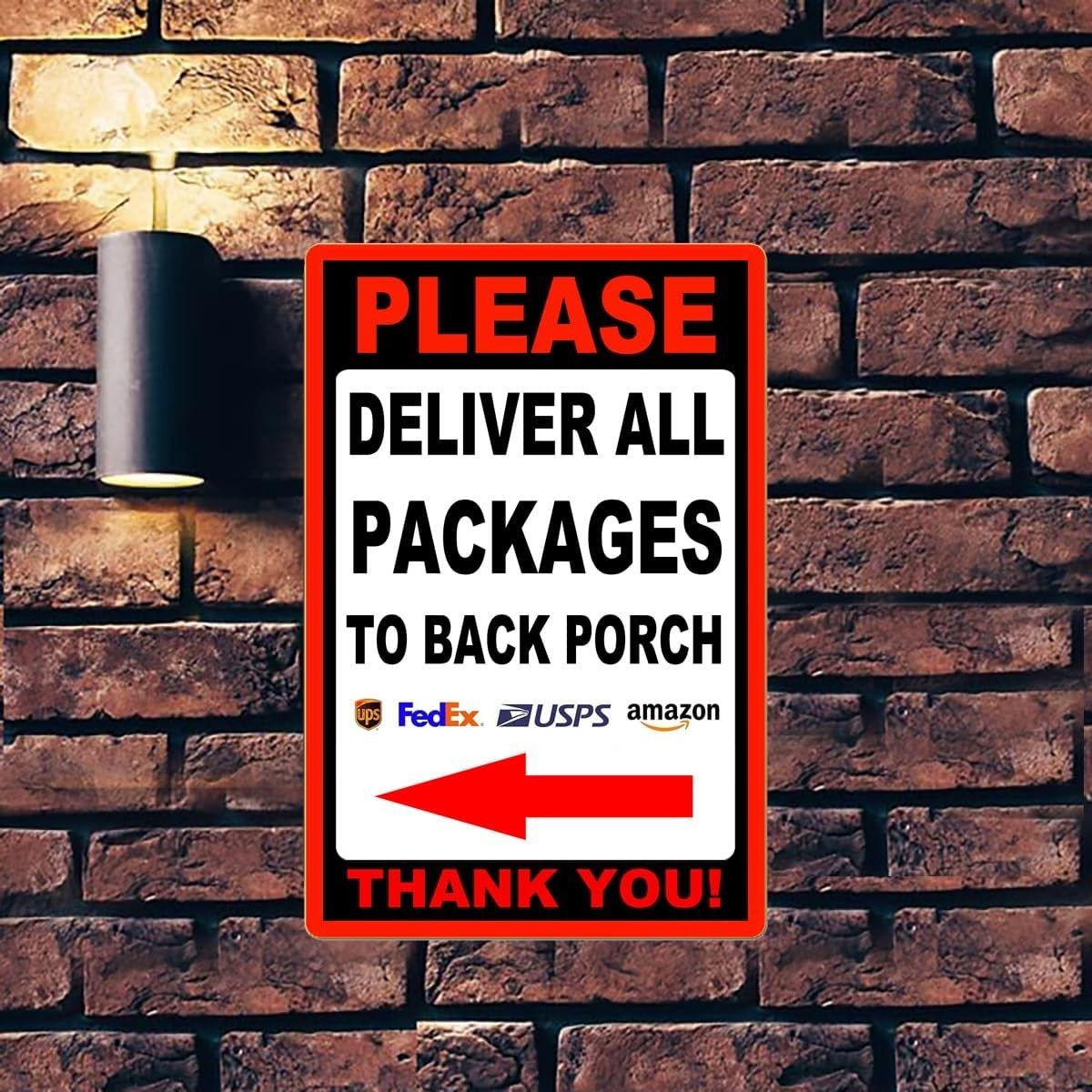 Weather-Resistant Aluminum Delivery Sign 12x8in – Clear Package Instructions