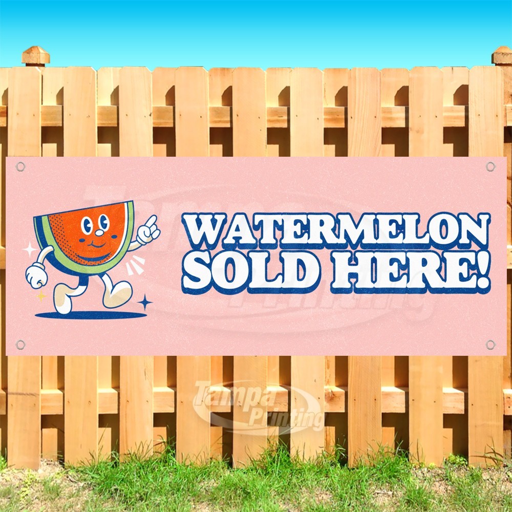 WATERMELON SOLD HERE Advertising Fresh Food Vinyl Banner Flag Sign USA SB11328