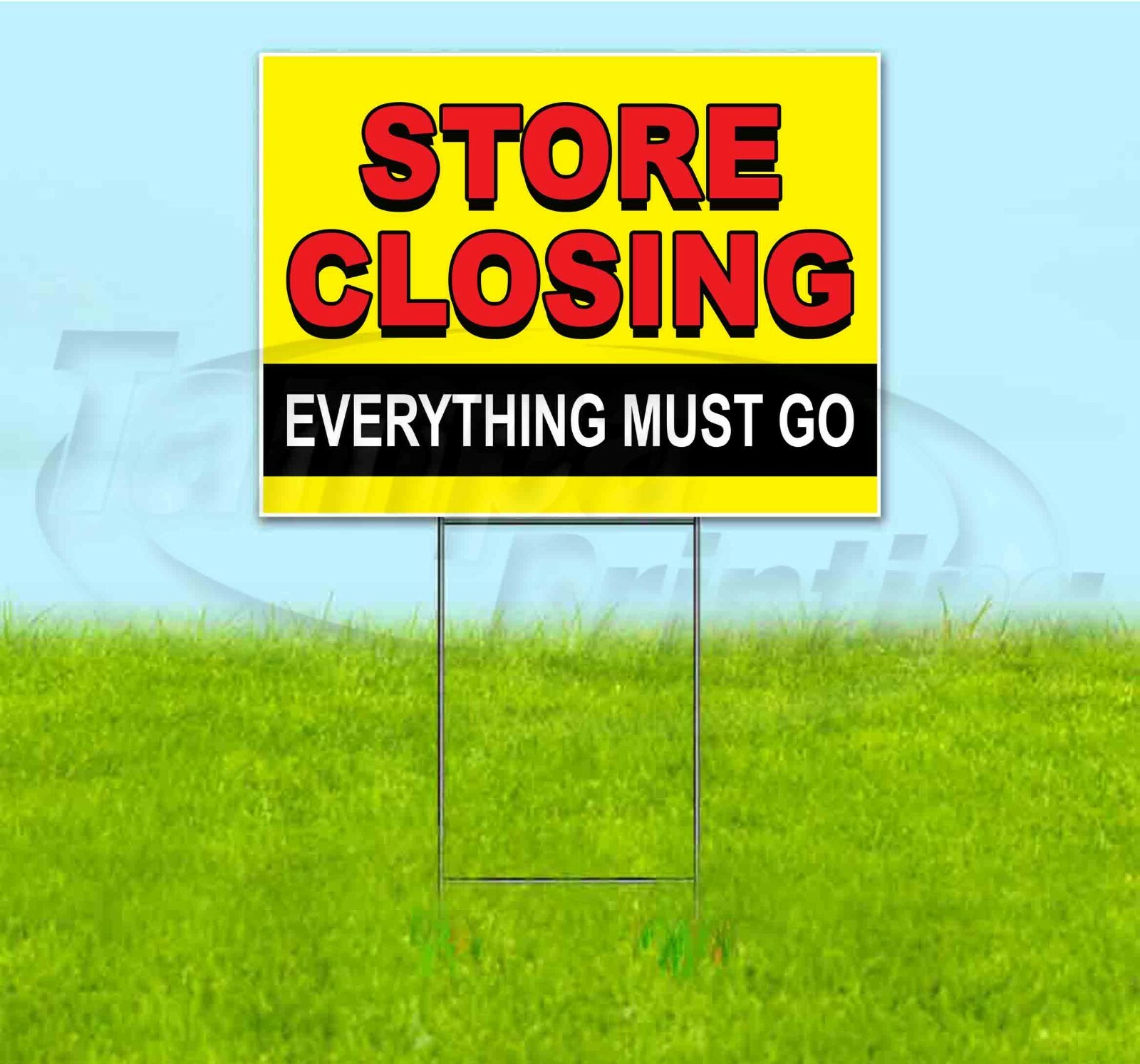 STORE CLOSING EVERYTHING MUST GO 18×24 Yard Sign WITH STAKE Corrugated Bandit