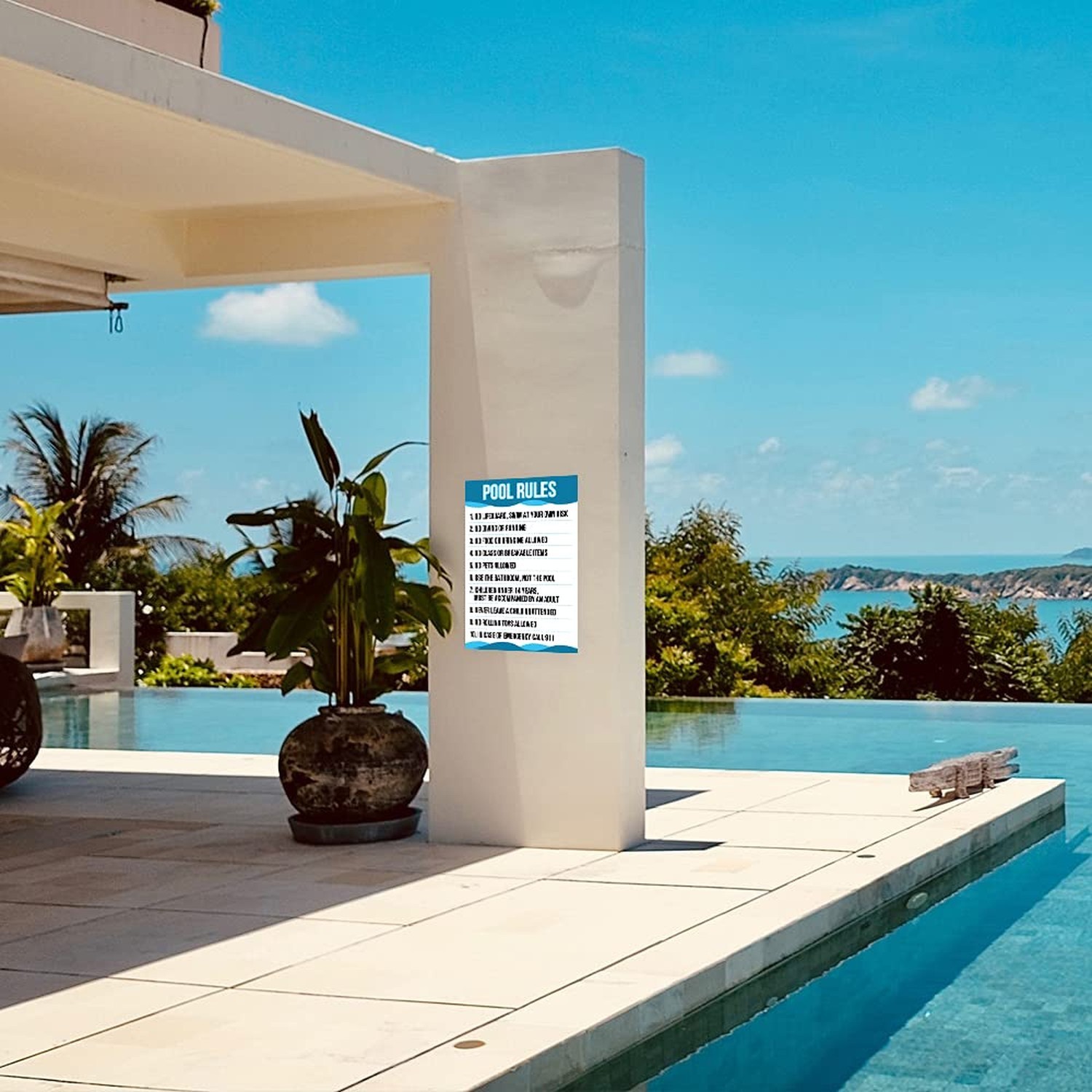 Pool Sign for Outside, Corrugated Plastic Safety Rules – 12&Prime; x 18&Prime;, Rust Free…