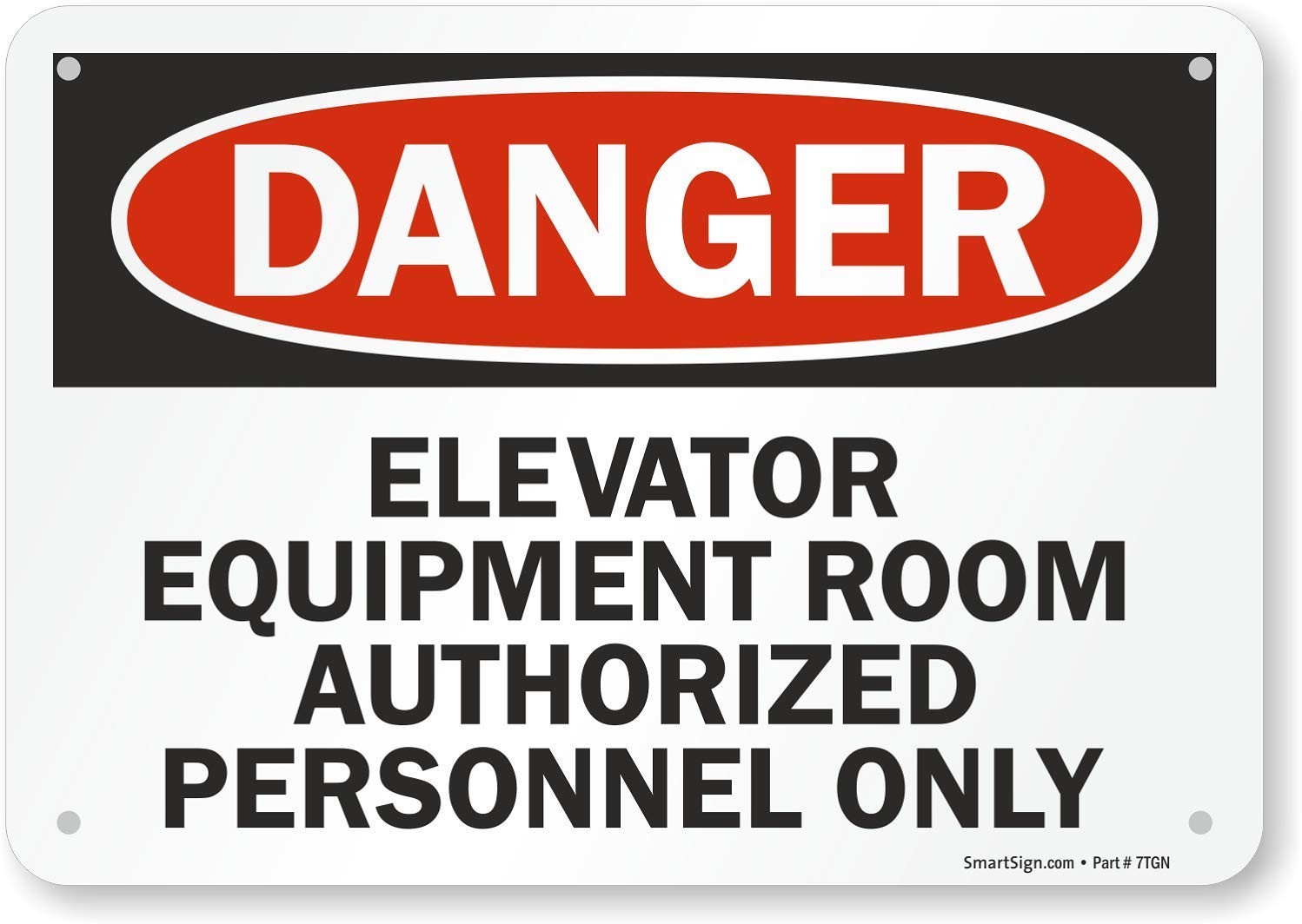 U92182NP_7x10 Danger Elevator Equipment Room Sign 7×10 Inch Plastic Plaque