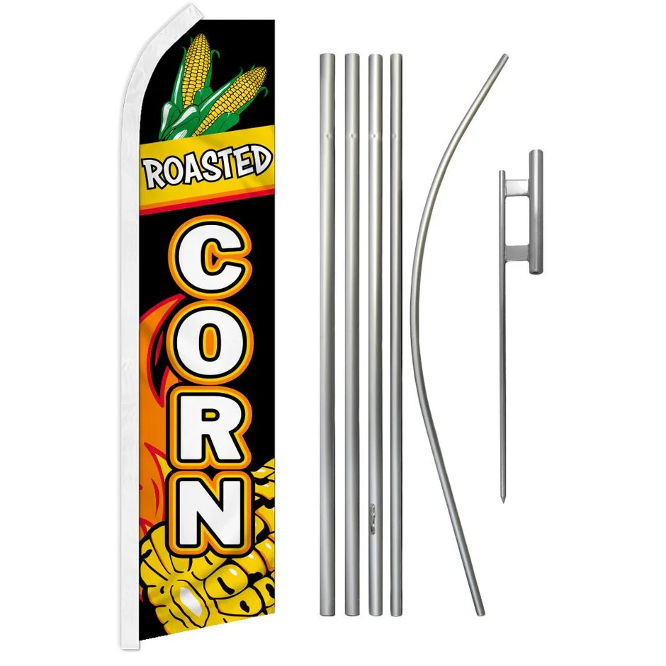 Roasted Corn Swooper Advertising Flag & Pole Kit