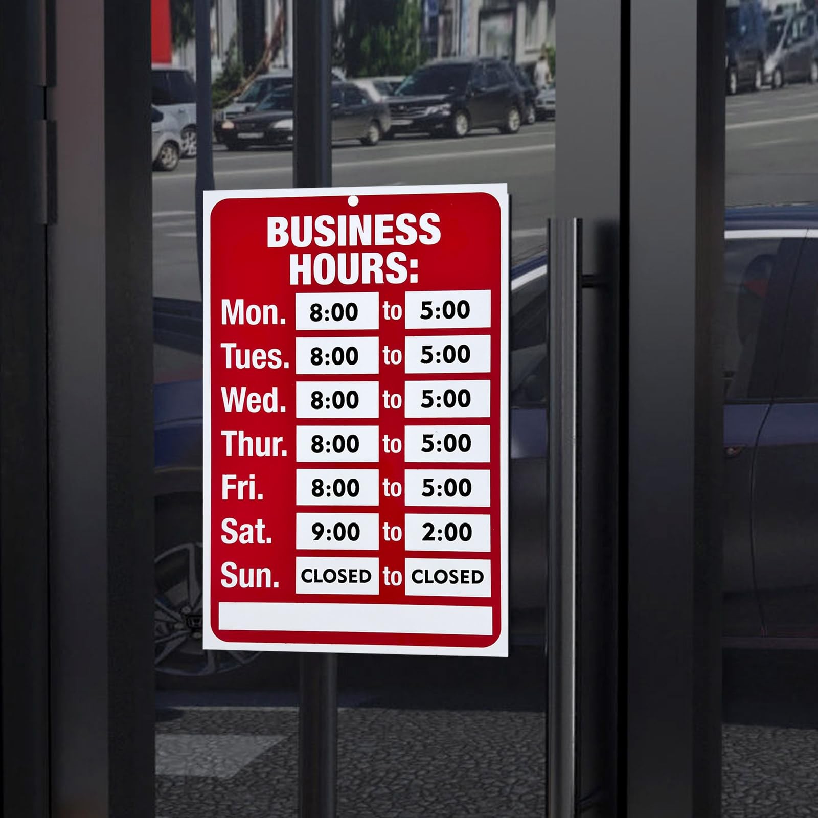 EKSPRINT Business Hours Sign, standard, Red & White Sign