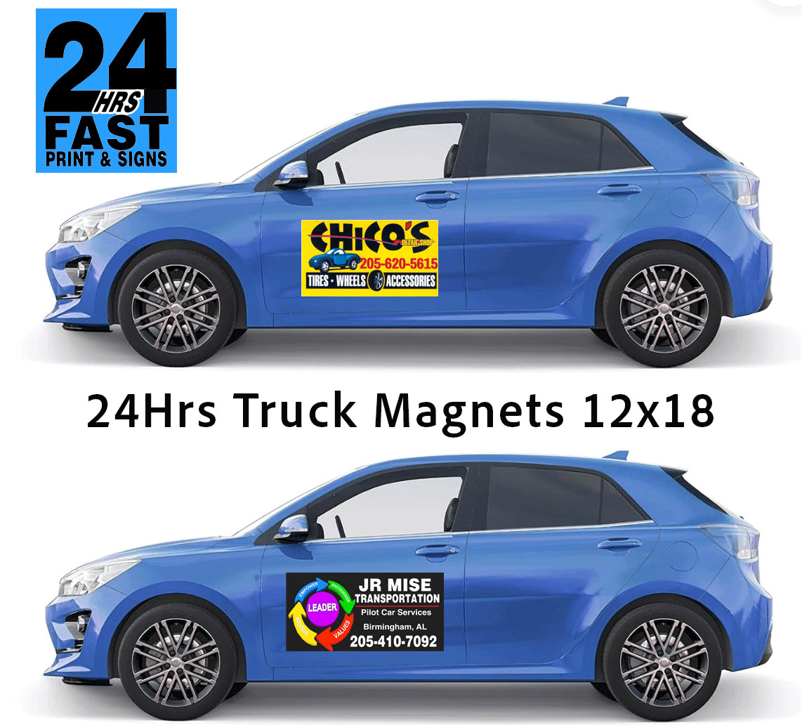 2 PER SETS – 12×18 IN CUSTOM CAR MAGNET MAGNETIC AUTO TRUCK SIGN MADE IN THE USA