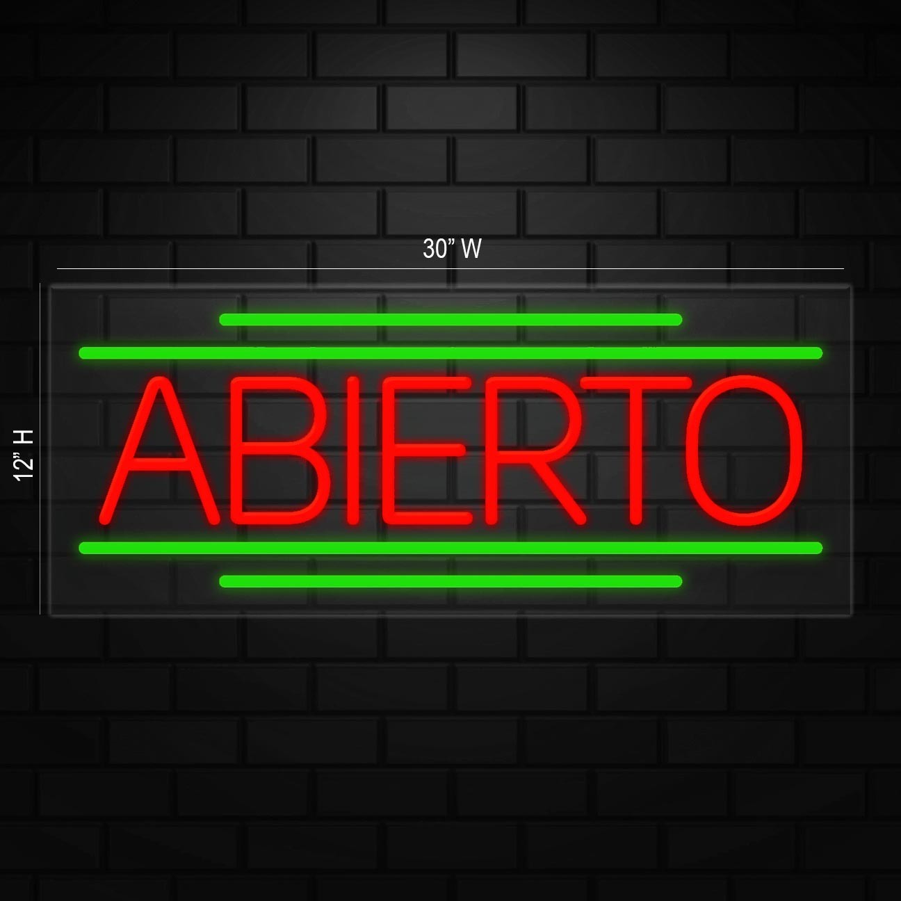 Abierto Neon Sign for Retail Displays | LED Flex Neon | 30&Prime;W x 12&Prime;H x 1&Prime;D