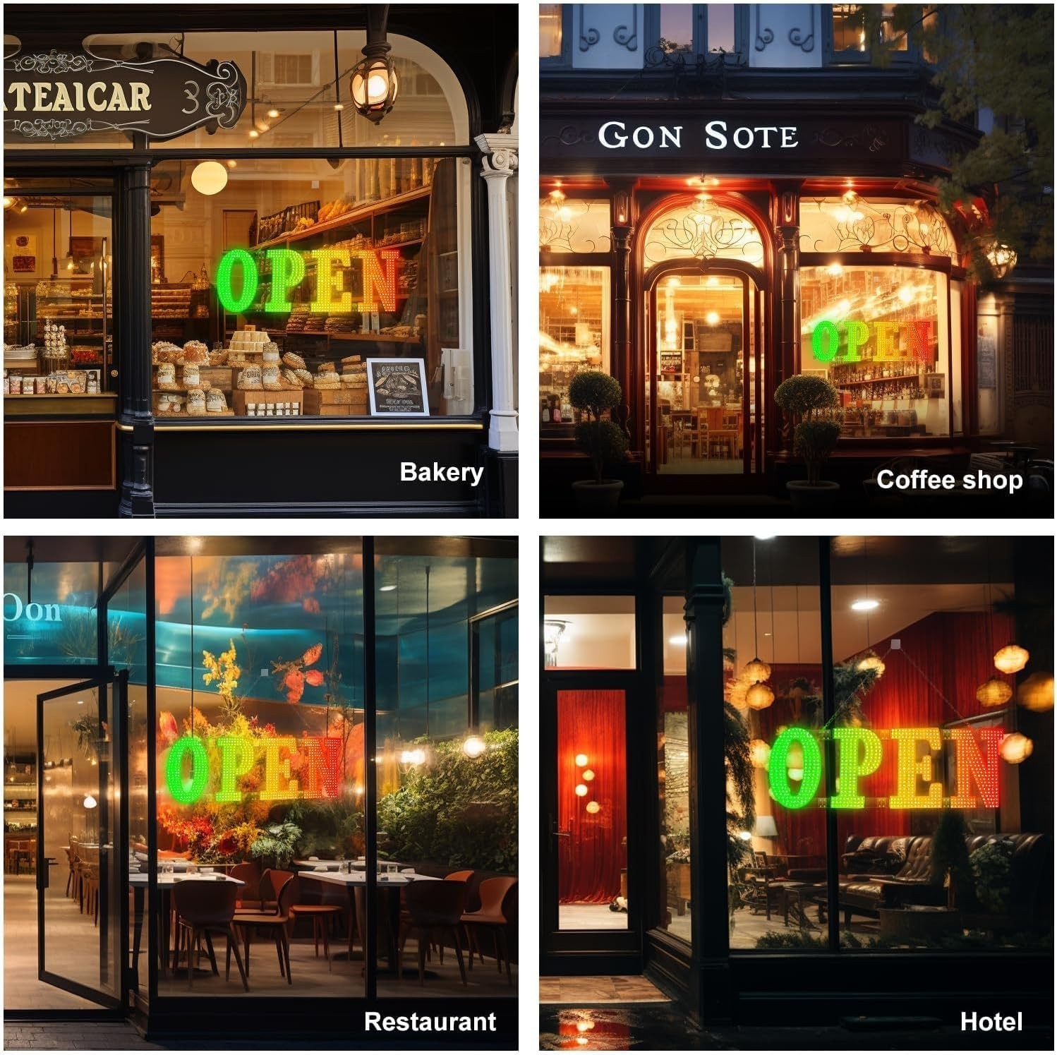 Open Sign 48&Prime;x16&Prime; Large LED Open Signs for Business Color Remote Control