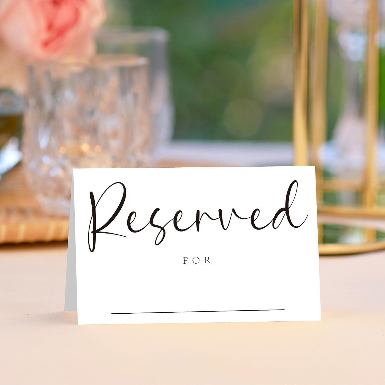 40Pcs Reserved Table Signs with Name Line 4X6In Reserved Seating Sign Double Sid