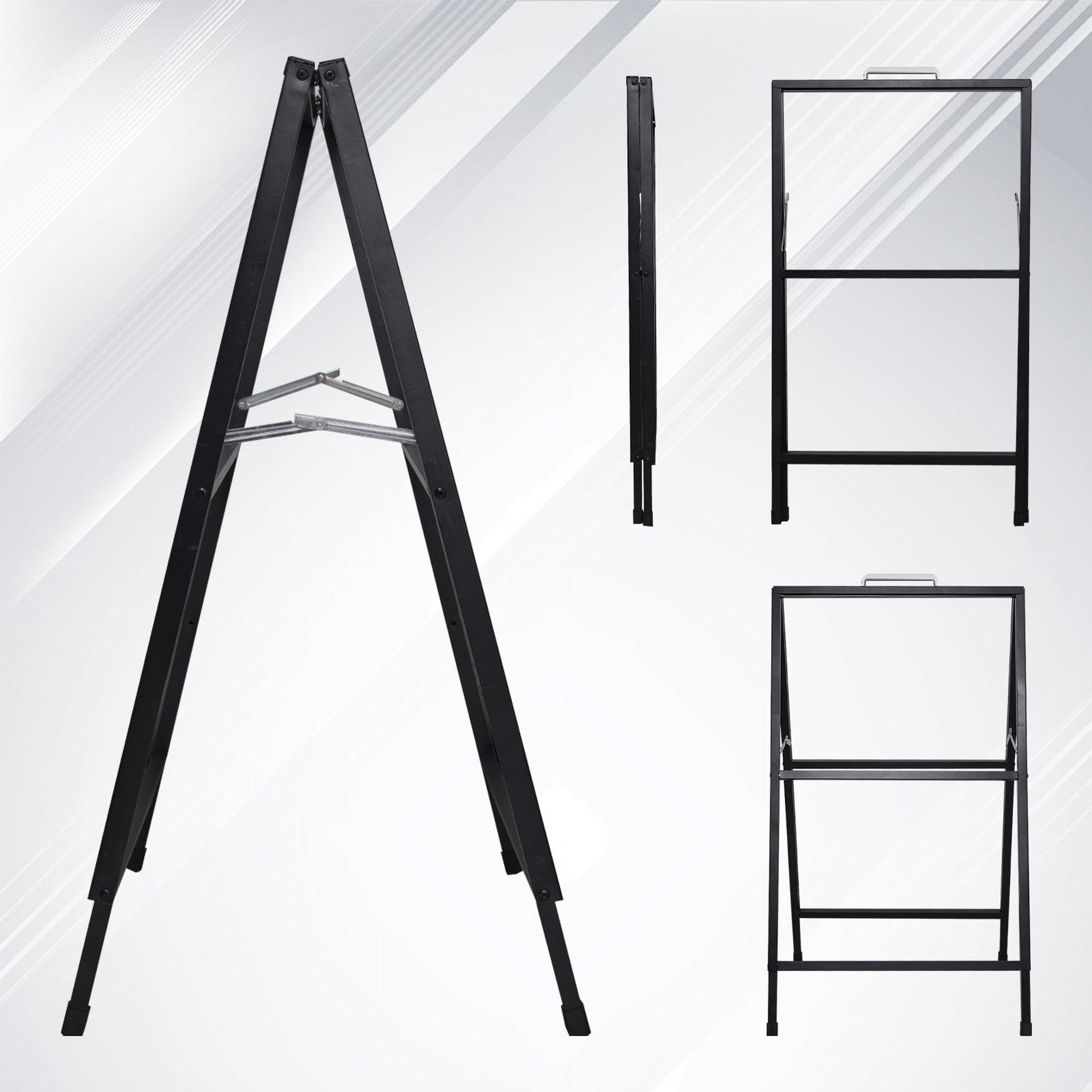Heavy-Duty Double-Sided Metal A-Frame Sidewalk Sign Holder Stand 24&Prime;x36&Prime;