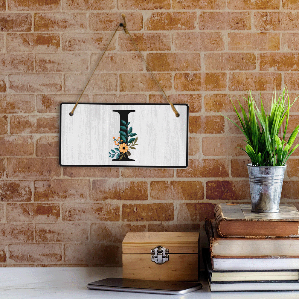 I Flower Decor 5×10 Hanging Wall or Door Sign | Alphabet Letter Room Decoration