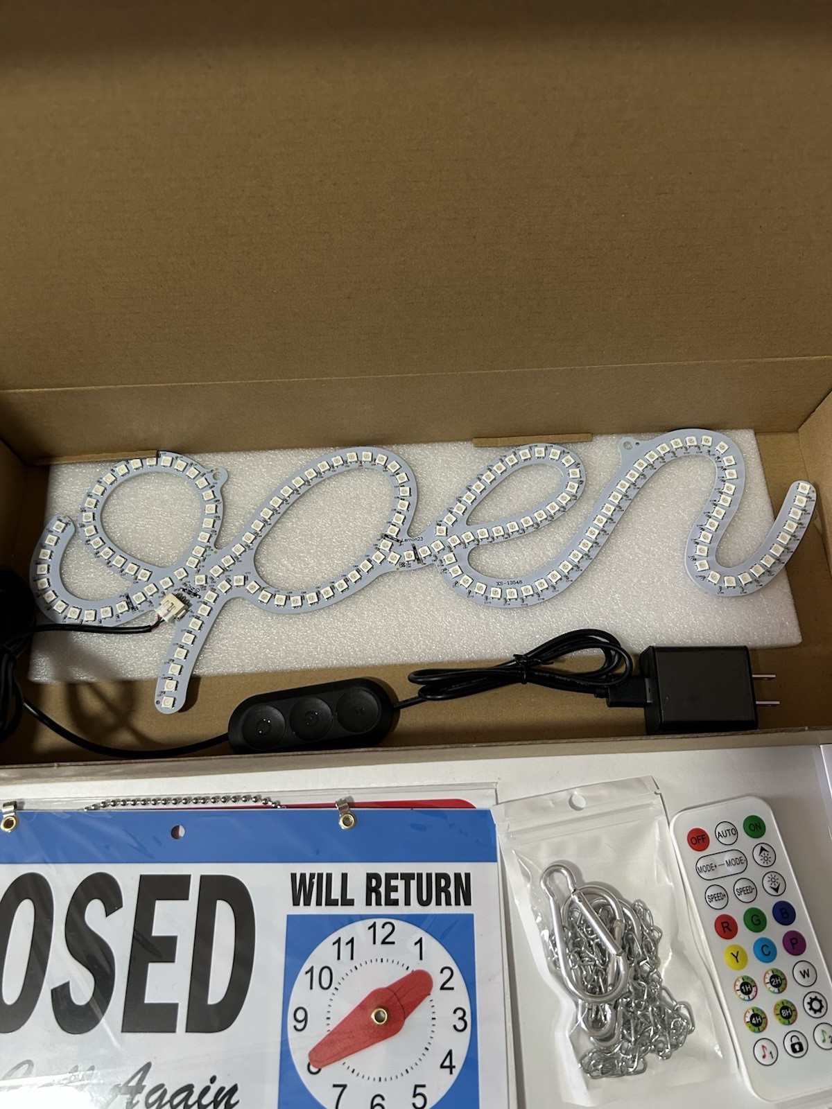 LED Open Sign, 16×6 Inch – Flashing Modes, Ideal for Restaurant, Bar, Salon