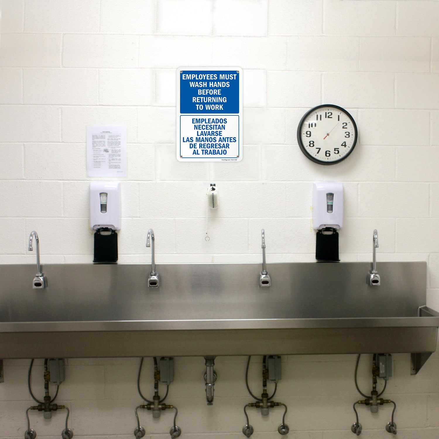 10 X 7 Inch “Employees Must Wash Hands before Returning to Work” Office Bathroom