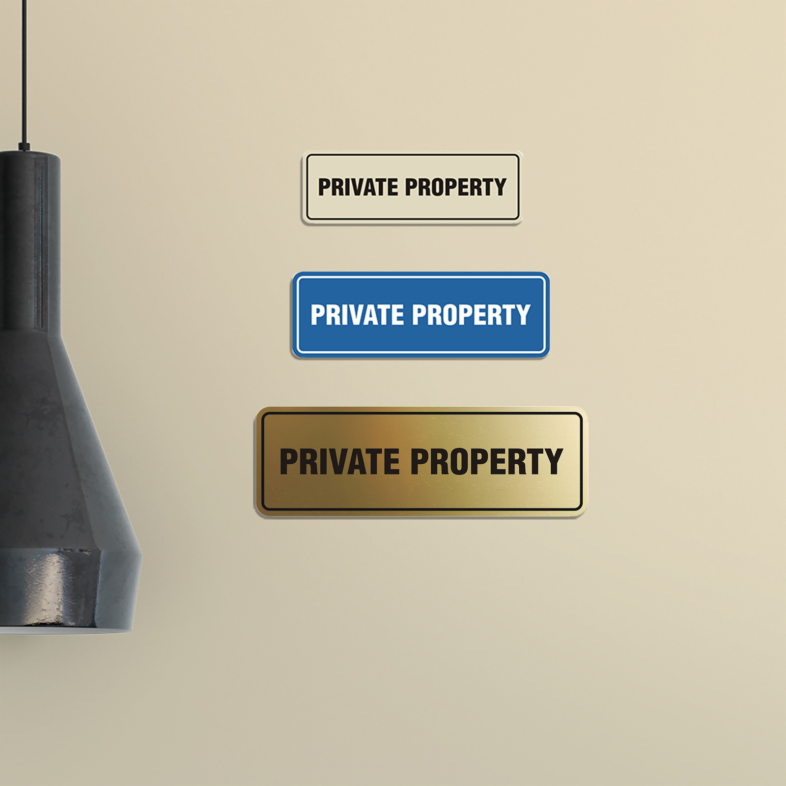 Standard Private Property Sign – Black – Large 3&Prime; X 9&Prime;