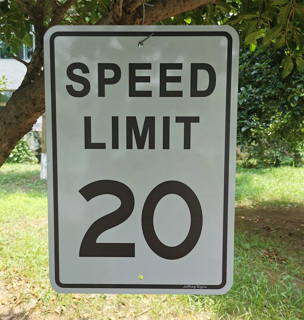 2 Pack Speed Limit 20 MPH Sign 17×12 Inch Reflective Aluminum Traffic Board