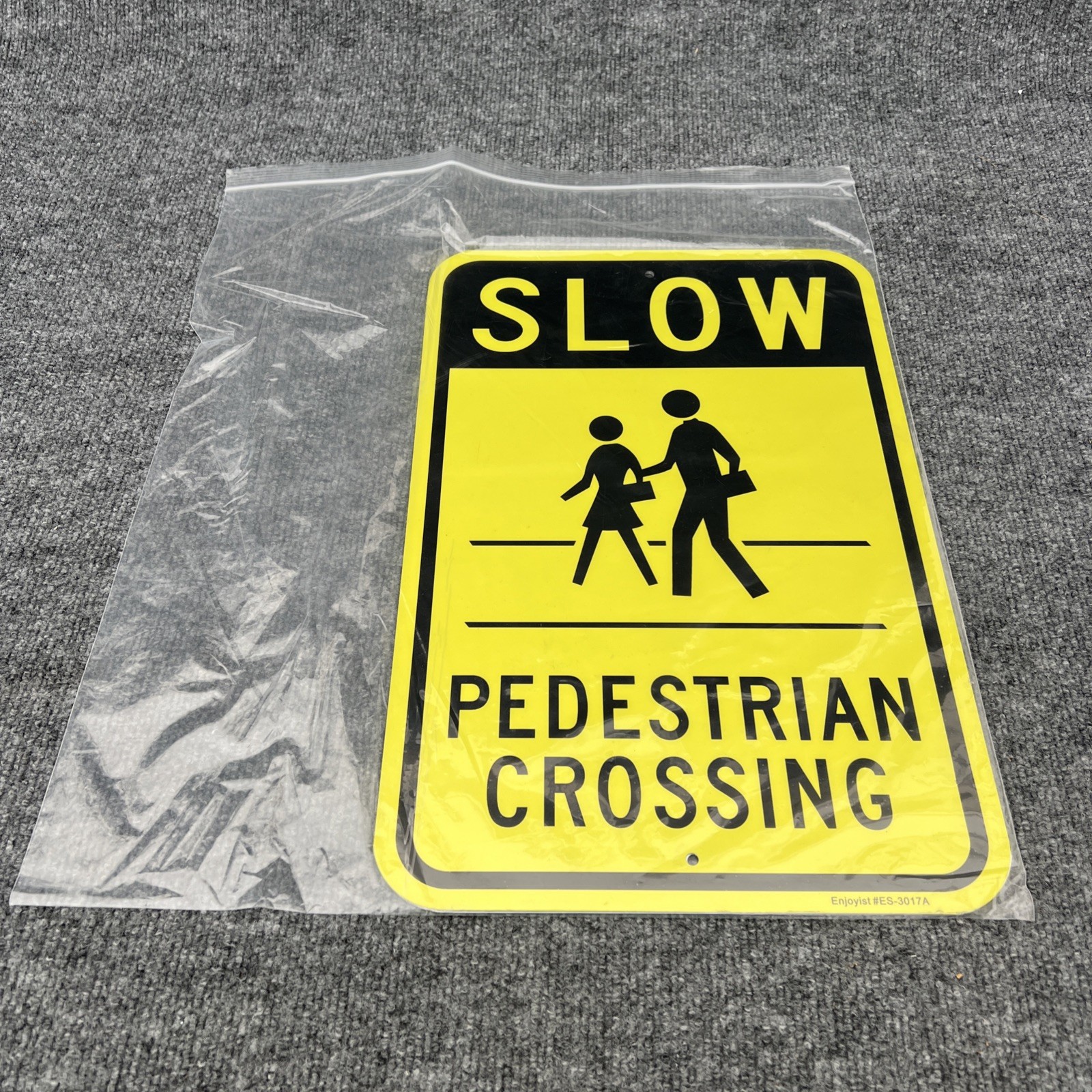 2-Pack Large Slow Pedestrian Crossing Sign, 18&Prime;x 12&Prime; .040 Aluminum Reflective…