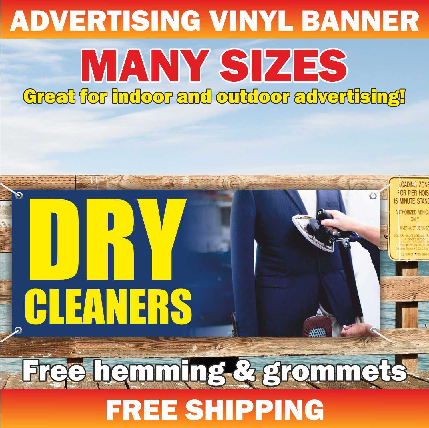 DRY CLEANERS Advertising Banner Vinyl Sign washing laundry cloth shoe underwear