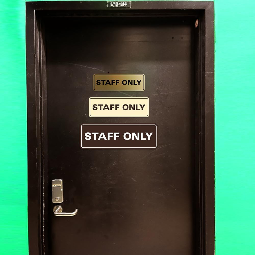 Standard Staff Only Wall or Door Sign | Easy Installation | Office Workplace Sig