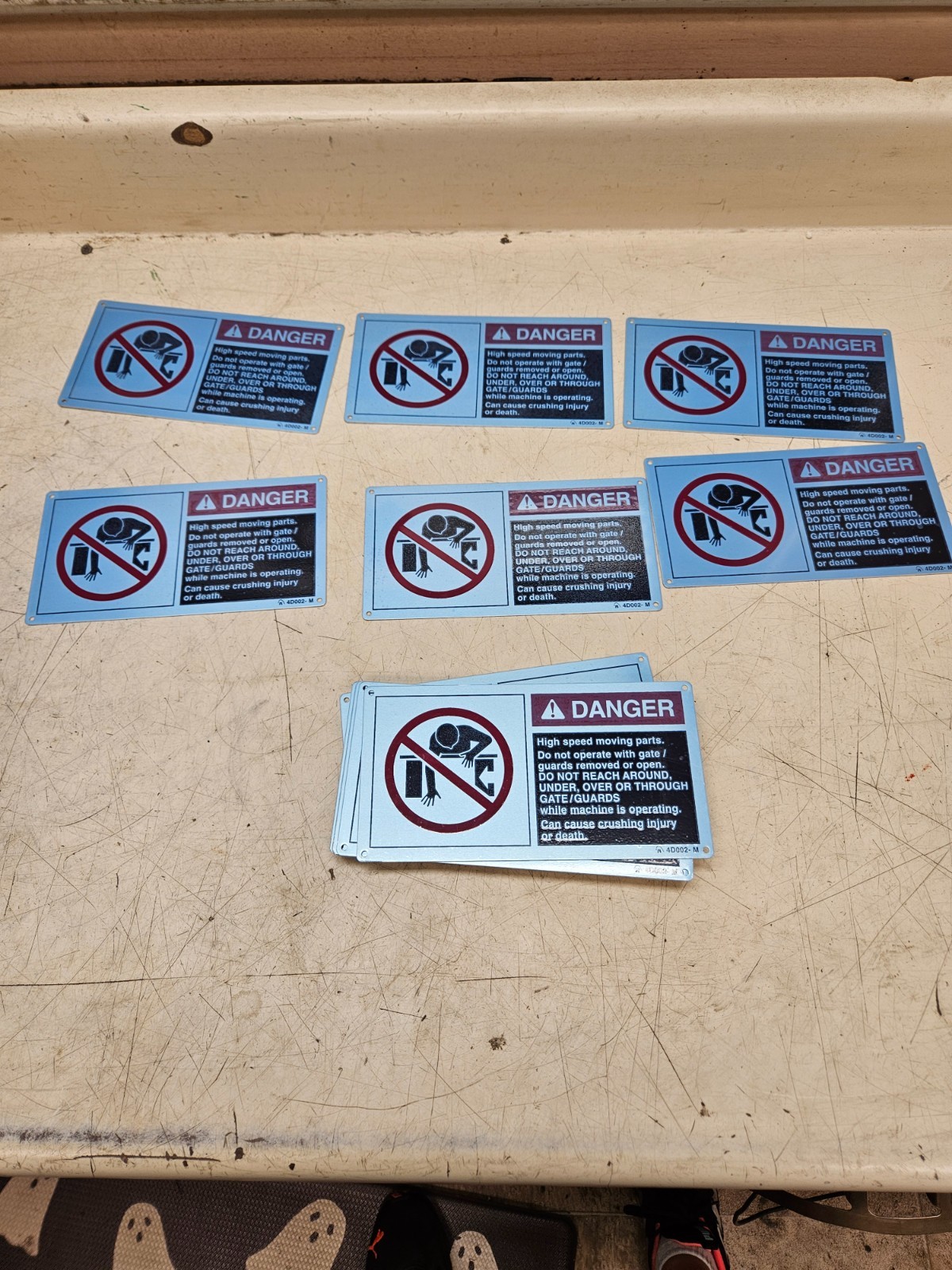 Lot Of 24 DANGER Sign For High Speed Moving Parts P/N: 4D002-M