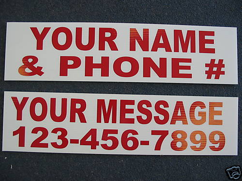 10 6&Prime;x24&Prime; REAL ESTATE NAME RIDER SIGNS CUSTOM LOWEST PRICE NEW