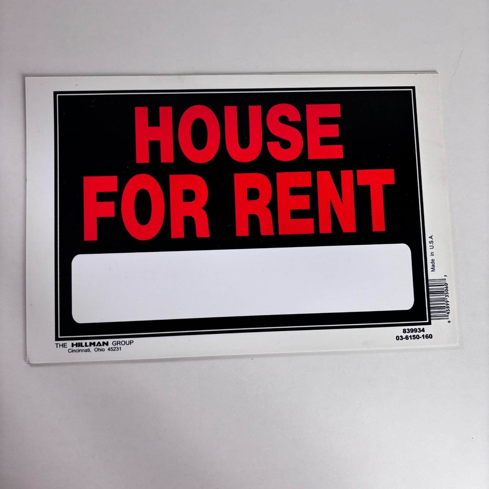 Various Hillman 8 x 11.5&Prime; Plastic Signs: For Rent Apartment, House For Rent..ect