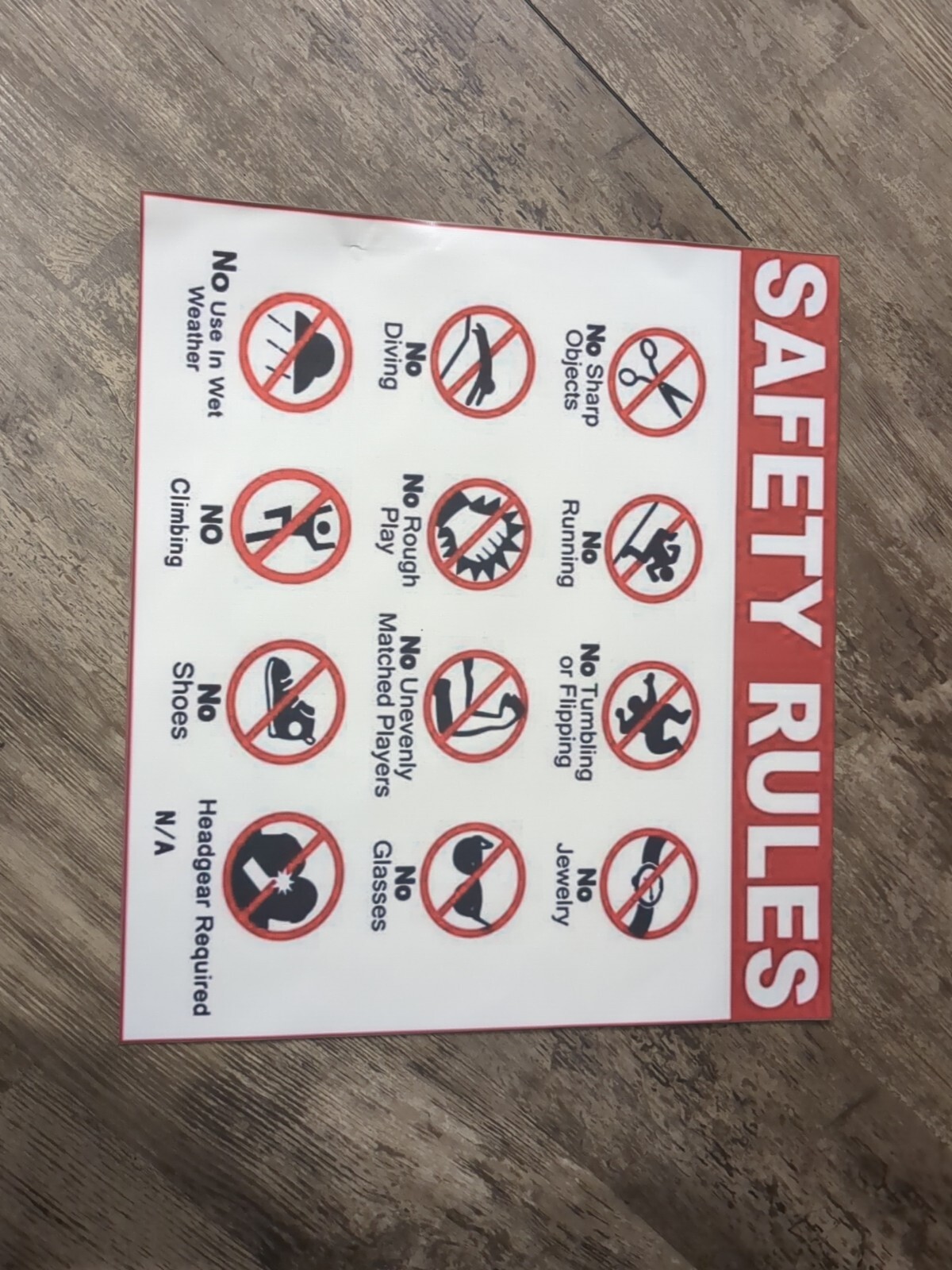 Vinyl Sign inflatables bounce house Safety Rules patch 17.5&Prime;x15.5 Factory 2nds