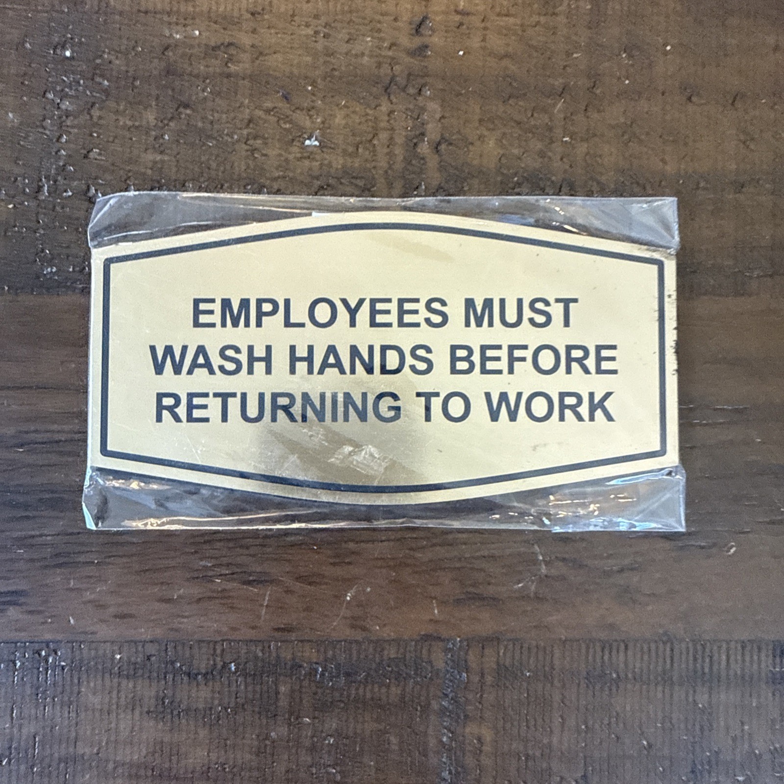 2 Pack Fancy Employees Must Wash Hands Before Returning To Work Sign Brushed Gol