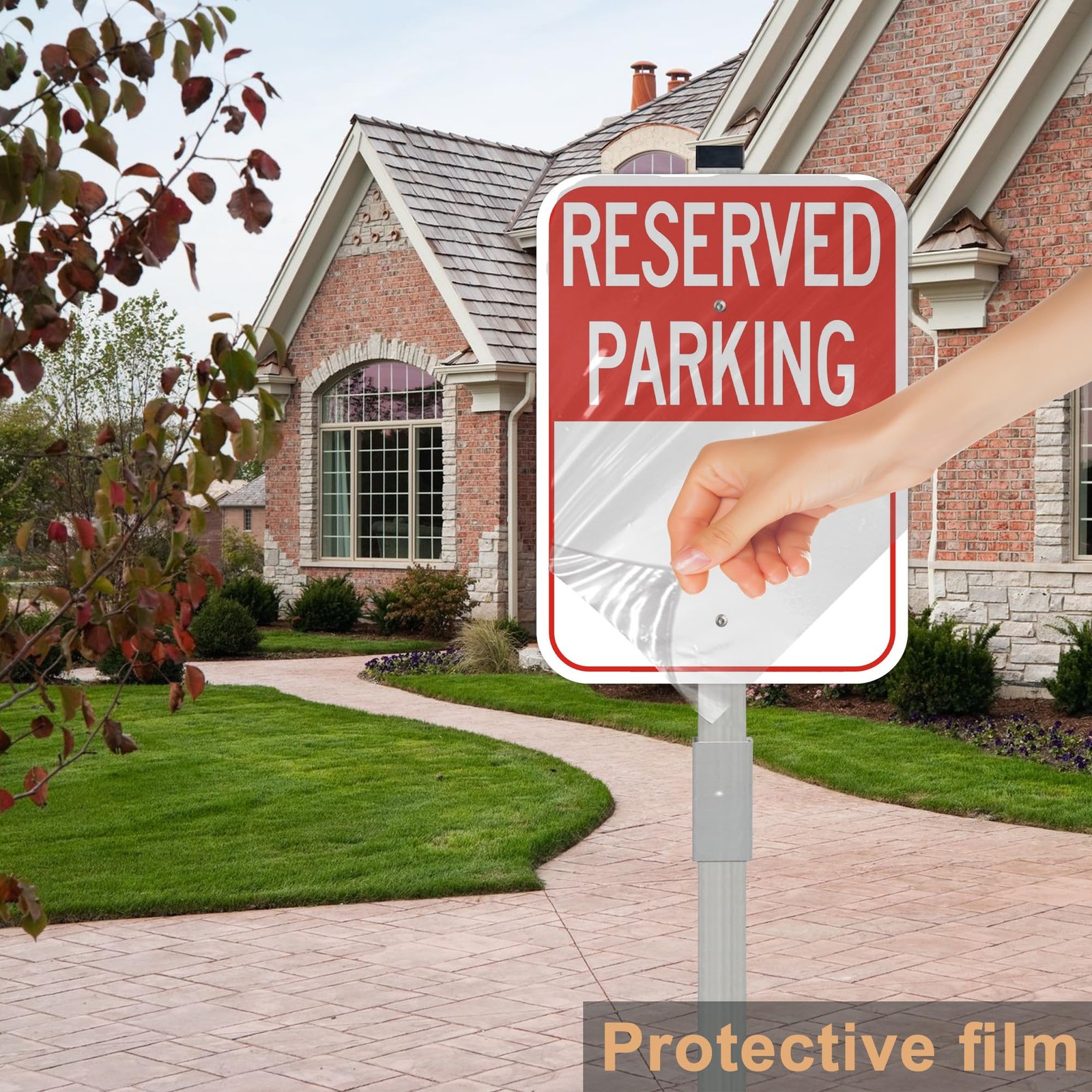 Blank Reserved Parking Signs With 36 Inch Stakes 14×10 Inch Aluminum 2 PCS