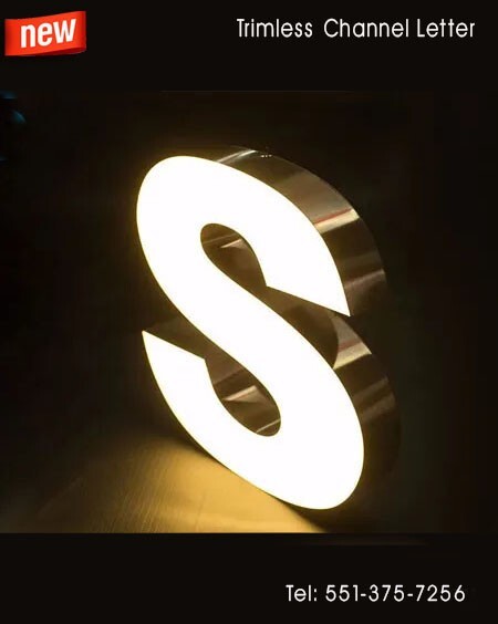 Custom made Trim less Channel Letters Signs Storefront signage 20 Inches