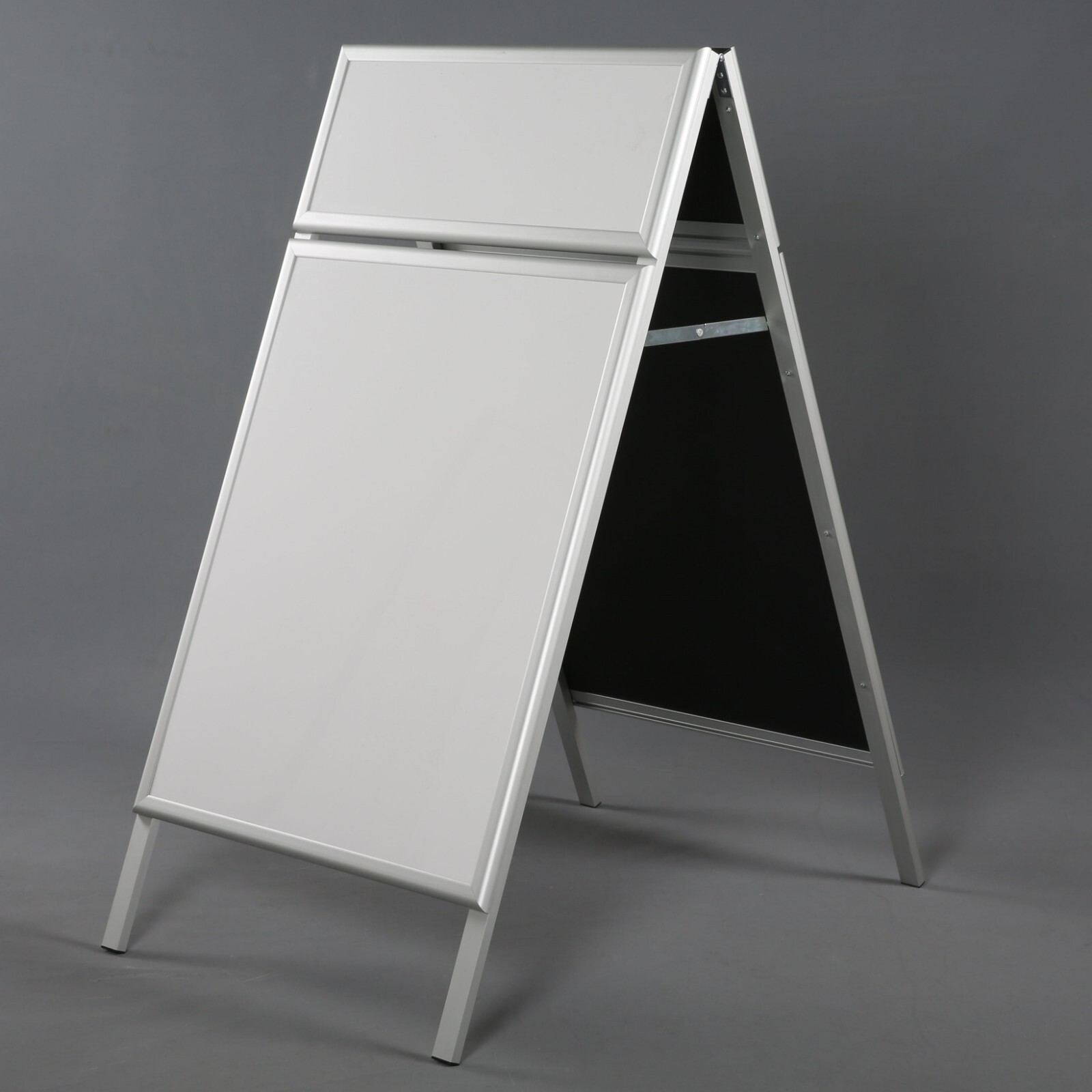 Double Sided Aluminum A-Frame Dry Erase Sidewalk Sign 22×28 Silver Frame, Header