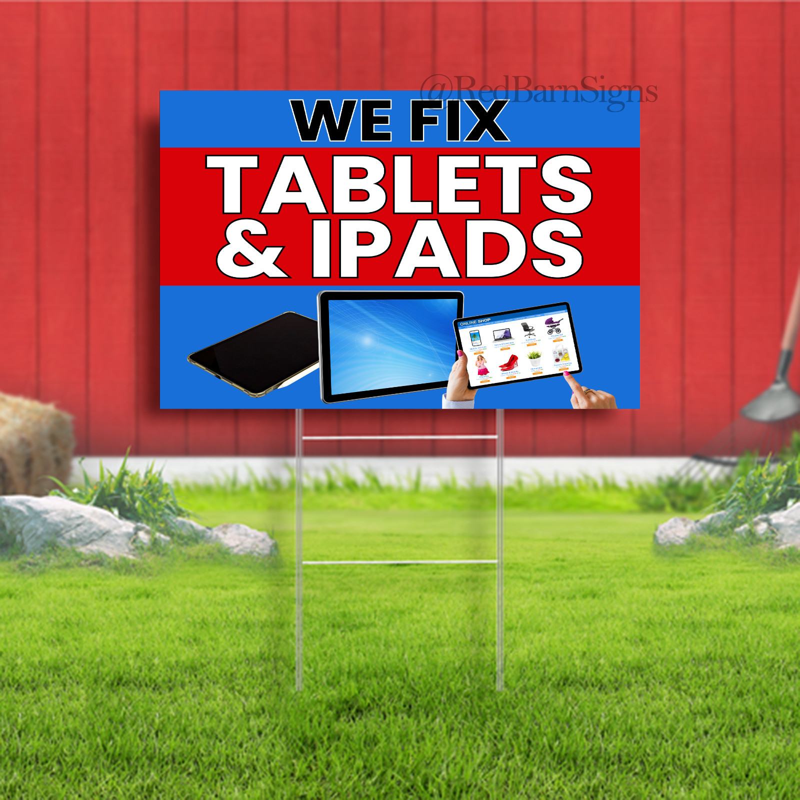 We Fix Tablets & iPads Indoor Outdoor Yard Sign