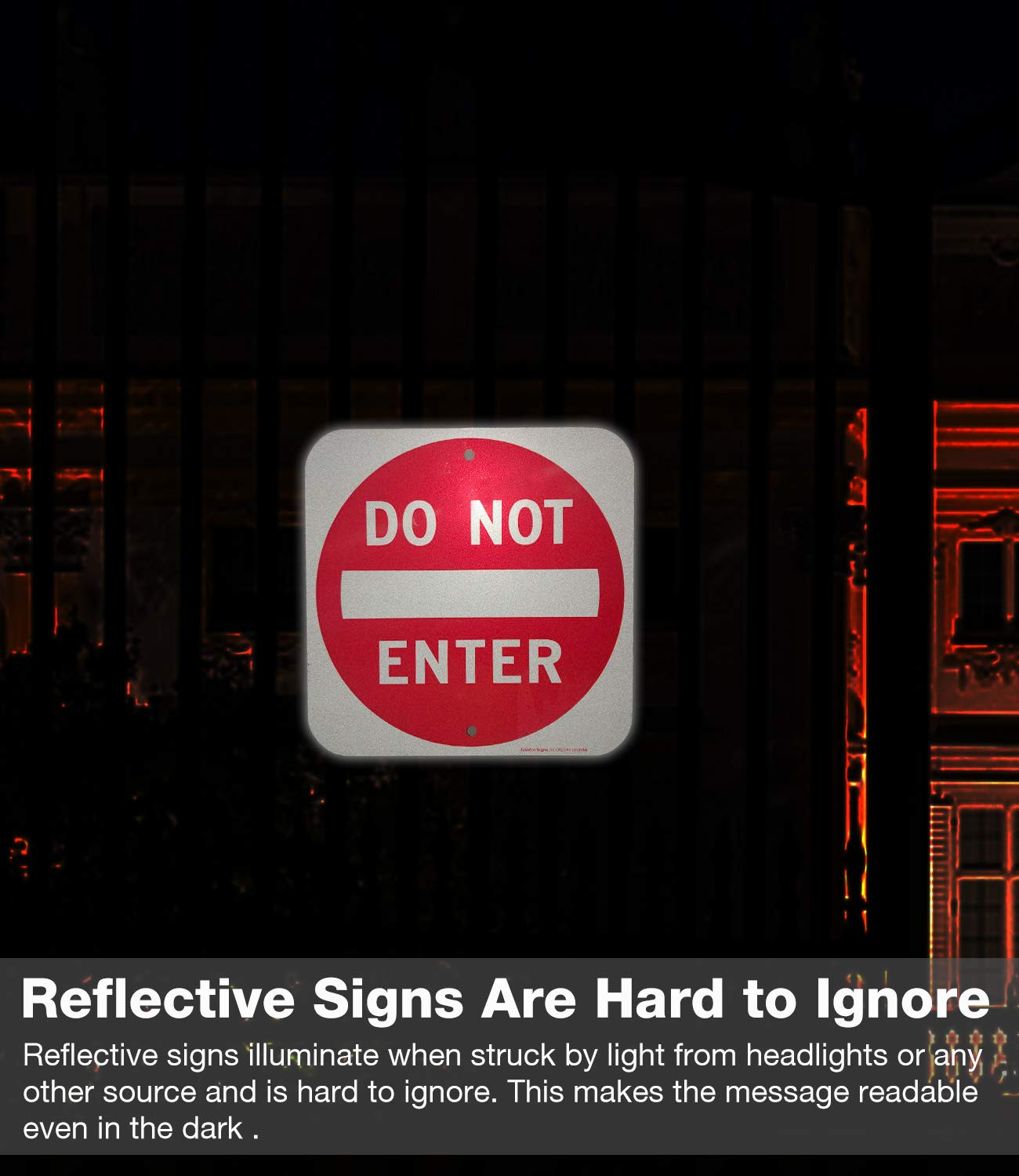 Do Not Enter Sign,12X12 Inch Square .040 Aluminum,Reflective Rust Free Metal Sig