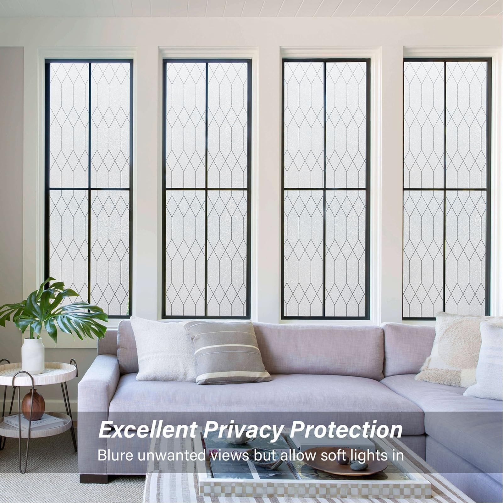 Kromapolis Window Privacy Film Frosted Glass Window Clings, Removable Vinyl D…