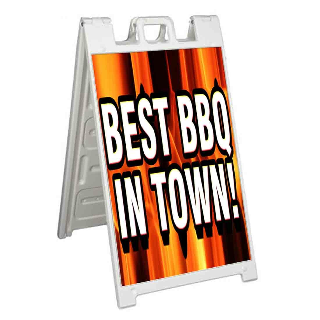 BEST BBQ IN TOWN Signicade 24×36 Aframe Sidewalk Sign Banner Decal