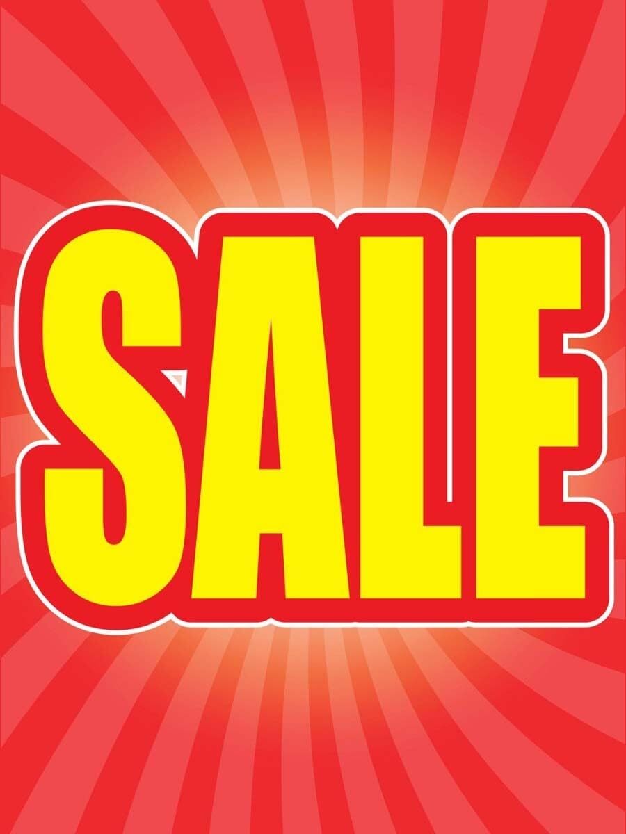 Sale | Retail Window Display Sign | 18&Prime;W x 24&Prime;H