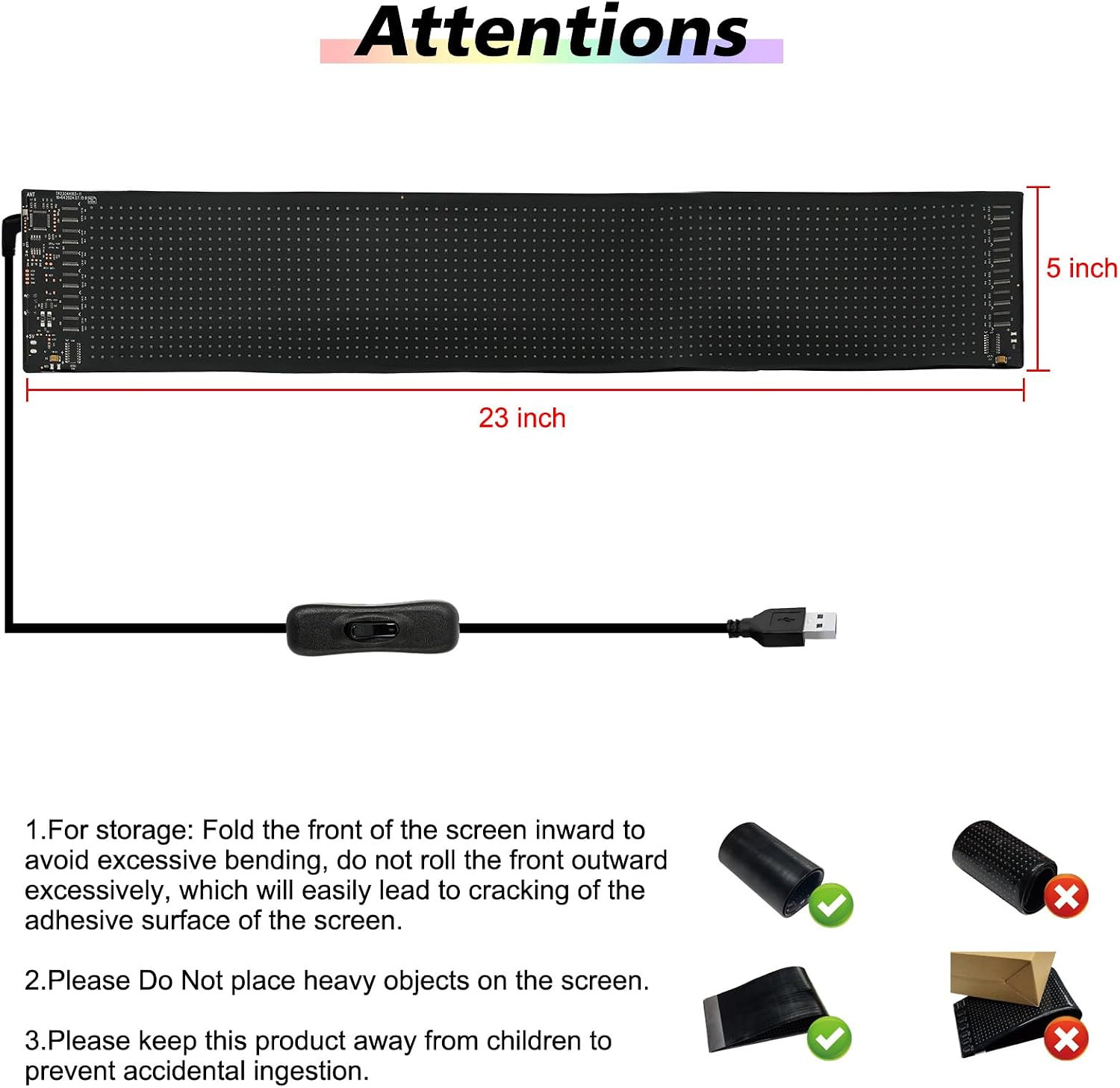 Scrolling LED Sign,23&Prime;X5&Prime;Devil Eyes Light for Cars,Programmable Flexible Digital