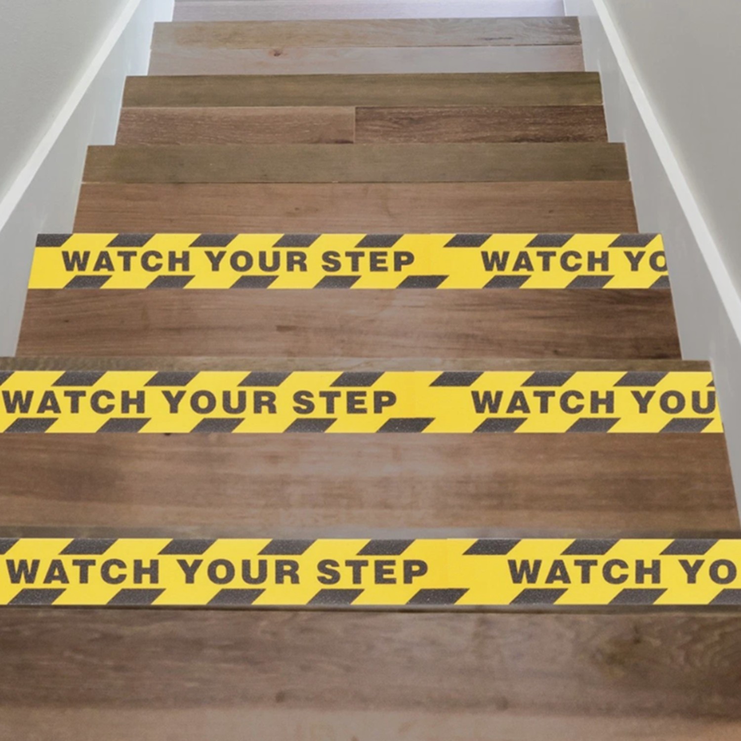 2 Pack Watch Your Step Sign Anti-slip Warning Sticker Adhesive Warning Tape Roll