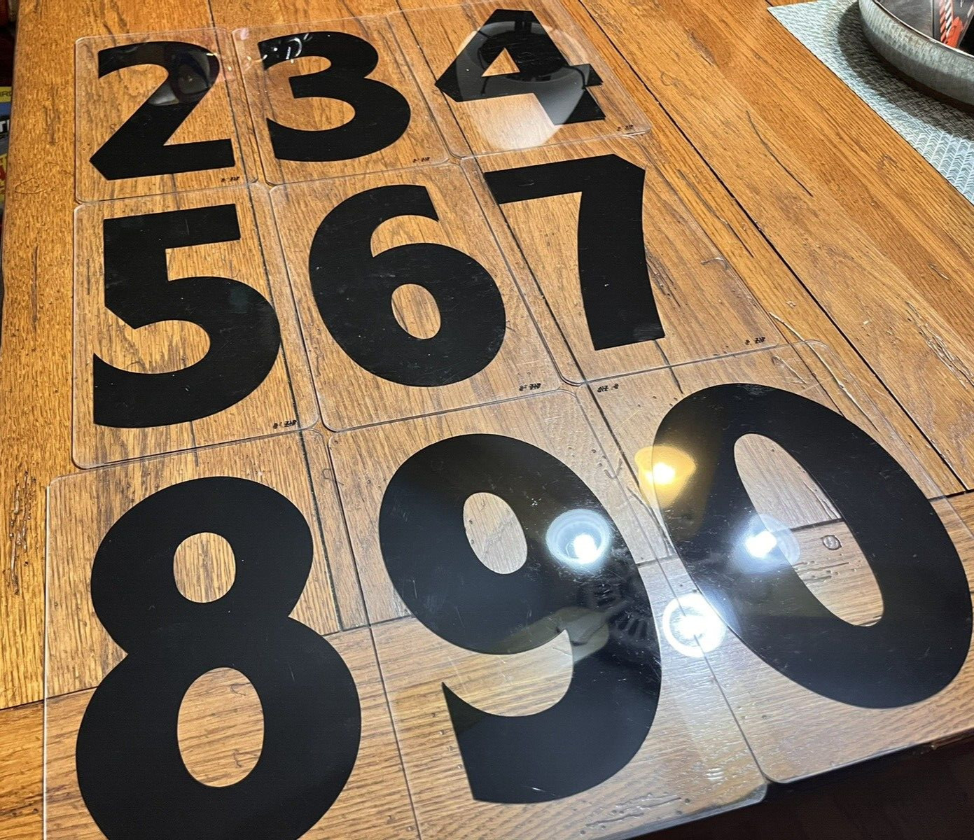 SET OF 9- 8 INCH ZIP NUMBER CHANGEABLE OUTDOOR SIGNAGE NUMBERS 2,3,4,5,6,7,8,9,0